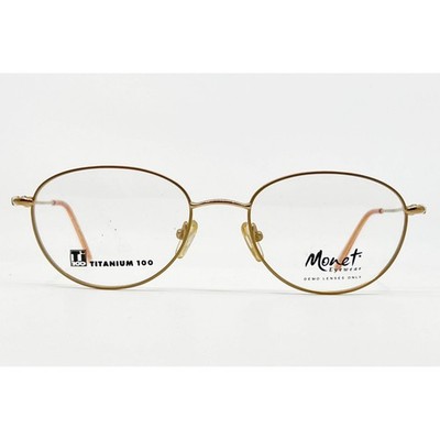 Monet Eyewear Eyeglasses Frames Womens Gold Titanium MT-91 GLD Marine 49-19-135