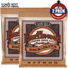 2-PACK Ernie Ball 2151 Earthwood Rock Blues Acoustic Guitar Strings 10-52