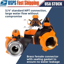 Giraffe Tools Garden Hose Splitter 2 Way Heavy Duty, 3/4" GHT Y Connector Metal