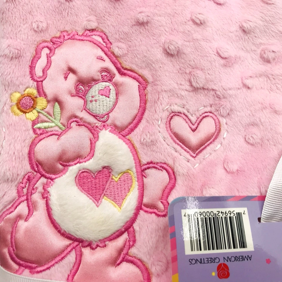 Manta Bebé Care Bears Minky Borde Satinado Rosa Nueva Con Etiquetas Foto 2 de 4