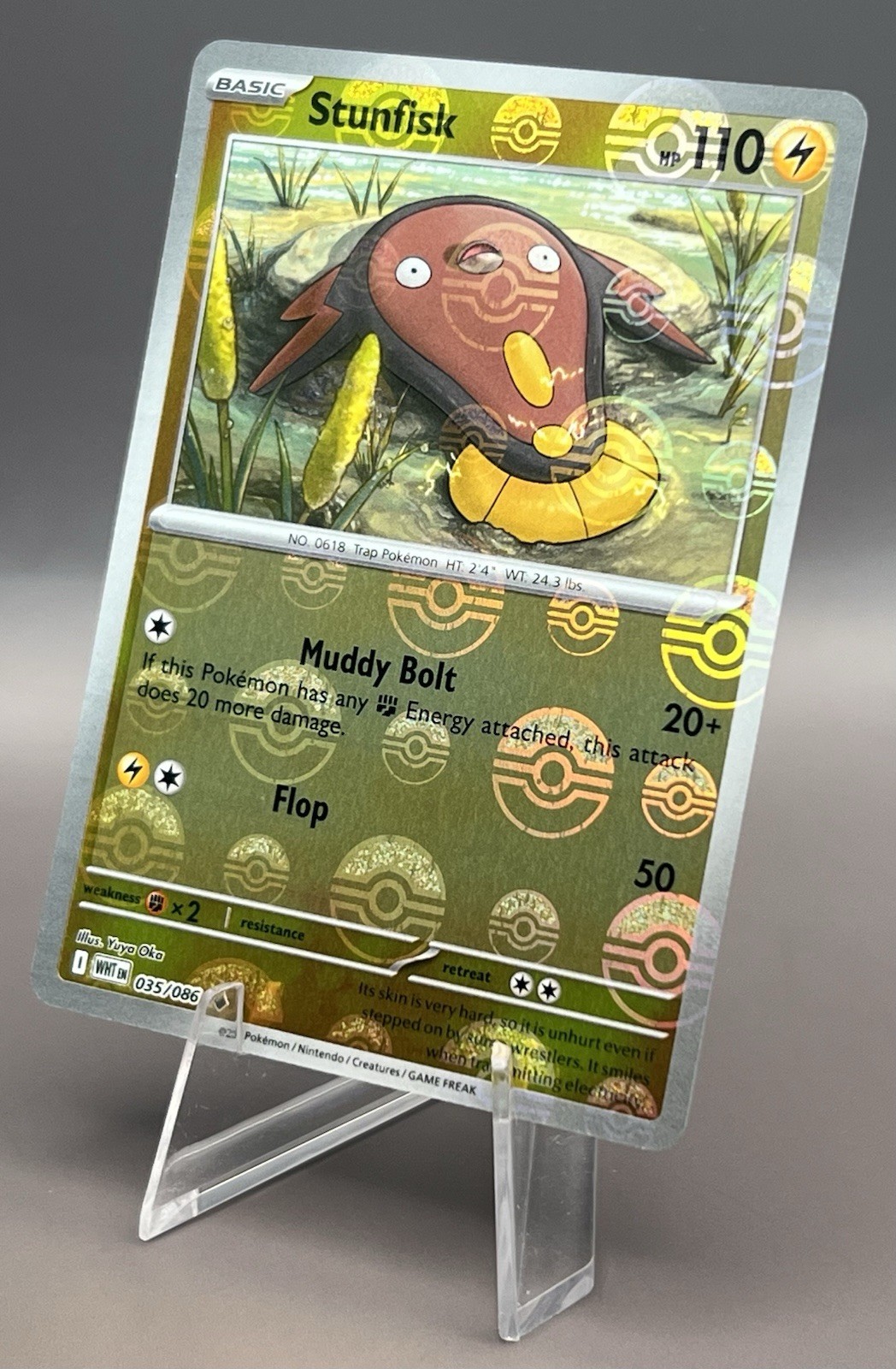 035/086 Stunfisk - SV White Flare - Pokeball Reverse Holo NM Pokemon