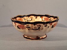 MASON'S BLUE MANDALAY  FOOTED FRUIT BOWL,  HAND PAINTED