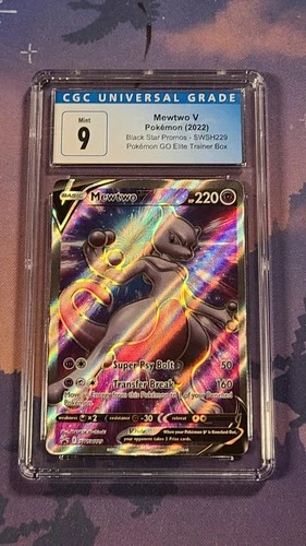 Pokemon TCG Mewtwo V SWSH229 Full Art Promo Sword & Shield CGC 9