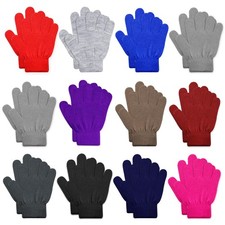 12 Pairs Kids Gloves - Warm Knitted Winter Gloves Bulk for Girls Boys, Childr...