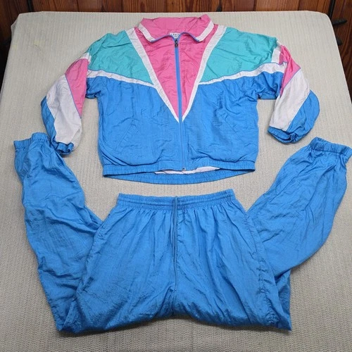 Vintage Lavon Tracksuit Womens Large Nylon Windbreaker Pants Jacket 80s 90s