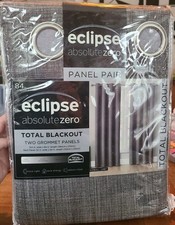 Eclipse Absolute Zero Curtains 104x84 Kimball Grey 2-Panel Total Blackout   New