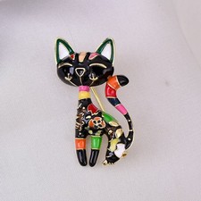 women fashion animal cat themed brooch pin jewelry Beautiful Design