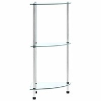 Hartglas Regal 3 Ablagen Transparent 30X30X67 Cm Standregal