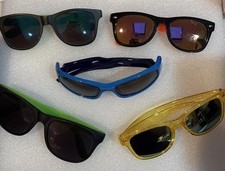 Lot Of Five Pairs Kids Sunglasses Aviator Sport Blue Black Green Yellow