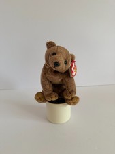 1999 Ty Beanie Baby "Pecan" the Bear - With Tags - Slight Ear Damage