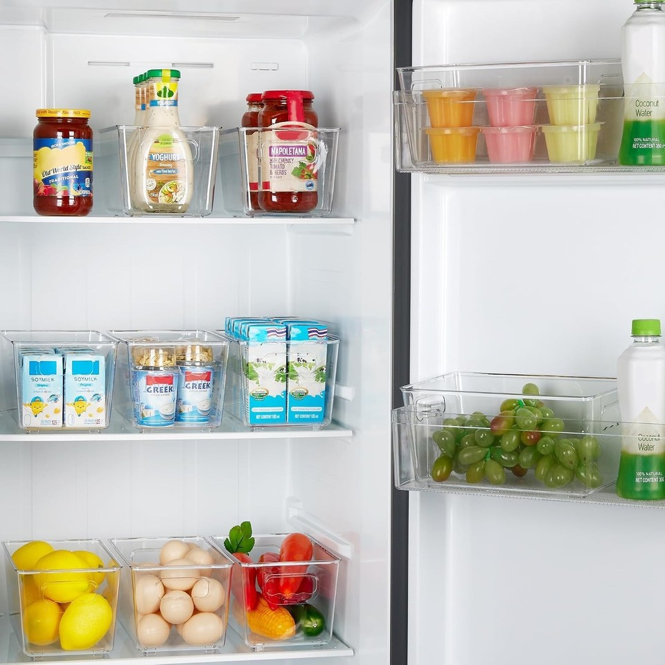 Stackable Small Clear Storage Bins with Handles - Perfect for Home ...