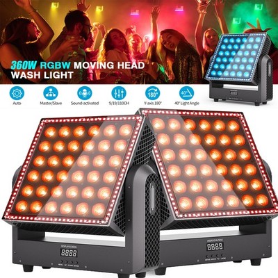 Effect Wash Light 360W RGBW Moving Head 96 RGB LEDs Strobe Sound Active DMX512
