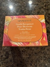 Spongelle PEDI  Sunlit Bergamot  Pear Blossom  Tonka Rose Buffers Set 3 NIB
