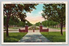 Lincoln Highway Looking East Through Kearney Nebraska Scenic Boulevard Postcard