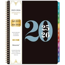 2025-2026 Appointment 8.5" x 11" 2025-2026 Appointment Book with Colorful Tabs