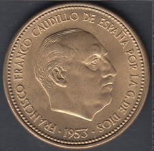 1953 (54) - 2 1/2 Pesetas - B. Unc - Espagne