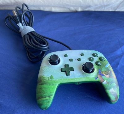 #ad #ad Nintendo Switch Zelda Link Power A Game Controller Green Tested Works $9.99