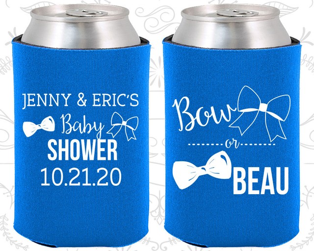 Baby Shower Koozies Koozie Supplies (90004) Bow Or Beau, Gender Reveal
