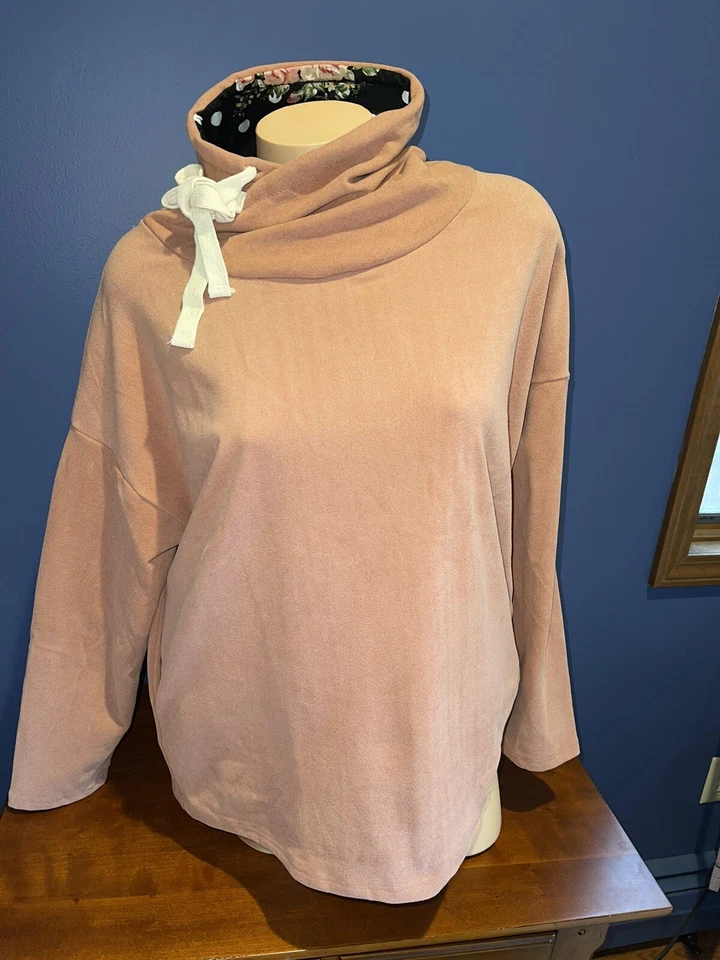 Толстовка женская Doublju M уникальная деталь розовая пыльная розовая 606 - Изображение 2 из 4