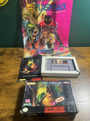 Flashback: The Quest for Identity SNES Super Nintendo + Poster