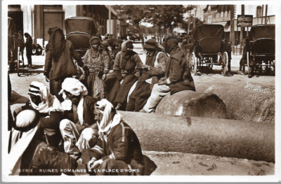 Homs, Syrien - Römische Ruinen, Straßenszene - RP Postkarte um 1920