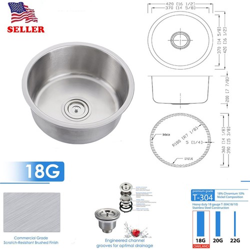 Stainless Steel Under Mount Single Bowl Kitchen Sink / Faucets Various Sizes - Picture 5 of 27