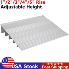 Adjustable Threshold Ramp 1"/2"/3"/4"/5" Rise Aluminum Door Ramp for Wheelchair
