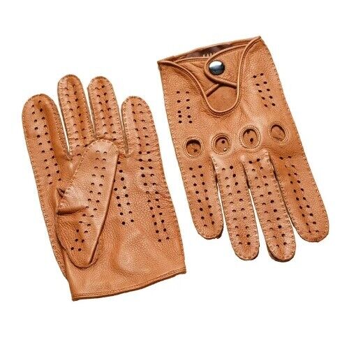 Men's Motorcycle Genuine Leather Gloves Sheepskin Gloves Fashion Women's Black - Picture 2 of 34