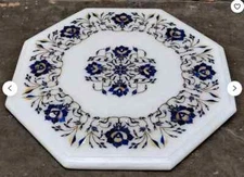 18" white marble table top coffee center home decor inlay decor malachite k5