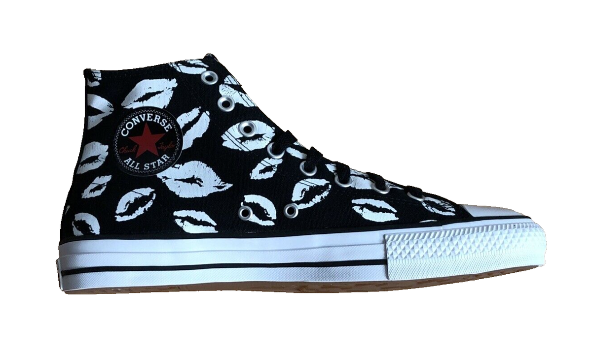 Converse CONS CTAS Pro Hi Black Red White Lips AOP Shoes  display picture 1