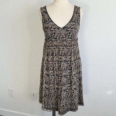 Silk Dress Sz 8 Brown Beaded Embellished Nature Fairy Grunge Goblin Lined