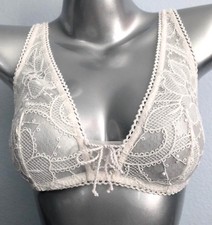 Victoria's Secret Nwt Dream Angels White Embroidered Lace Plunge Bralette Bra M