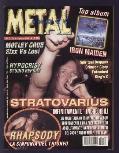 Metal Shock 312/2000 Stratovarius Rhapsody Asphyx Ataraxia Crimson Glory Kamelot prezzo ebay