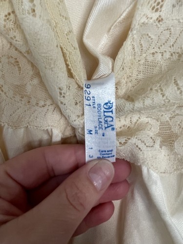 VINTAGE OLGA VANILLE CREME SCHIMMER SET GRÖSSE SMALL 9291 NACHTKLEID & 9788 ROBE - Bild 3 von 5