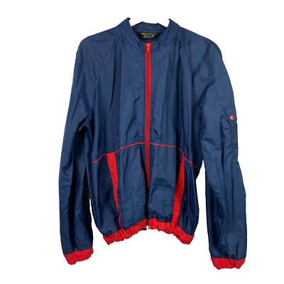 Vintage 70s JcPenney MW Nylon Blue Red Windbreaker Jacket XL