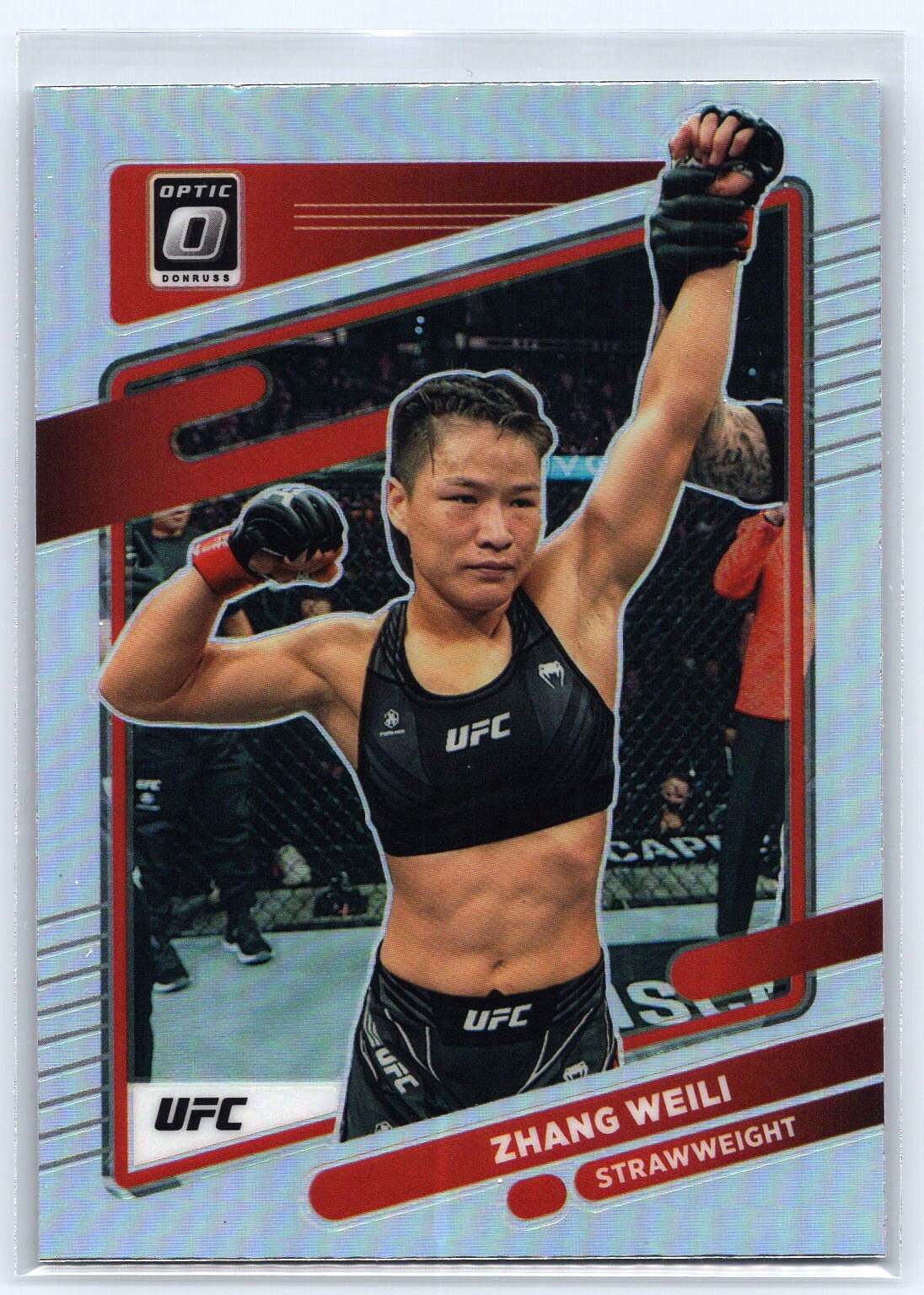 2022 PANINI DONRUSS OPTIC UFC SILVER HOLO PARALLEL #100 ZHANG WEILI MMA CHINA