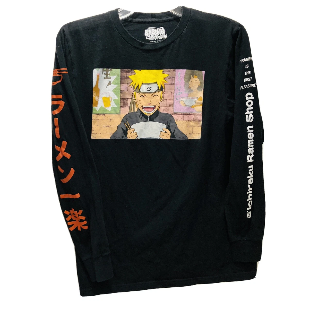 NARUTO SHIPPUDEN Ichiraku Ramen Shop Shonen Jump Black T Shirt Long Sleeve Med
