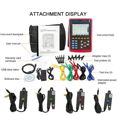 Power Quality Analyzer with Current Clamp Range 10mA~10A CT Size 7.5mm×13mm