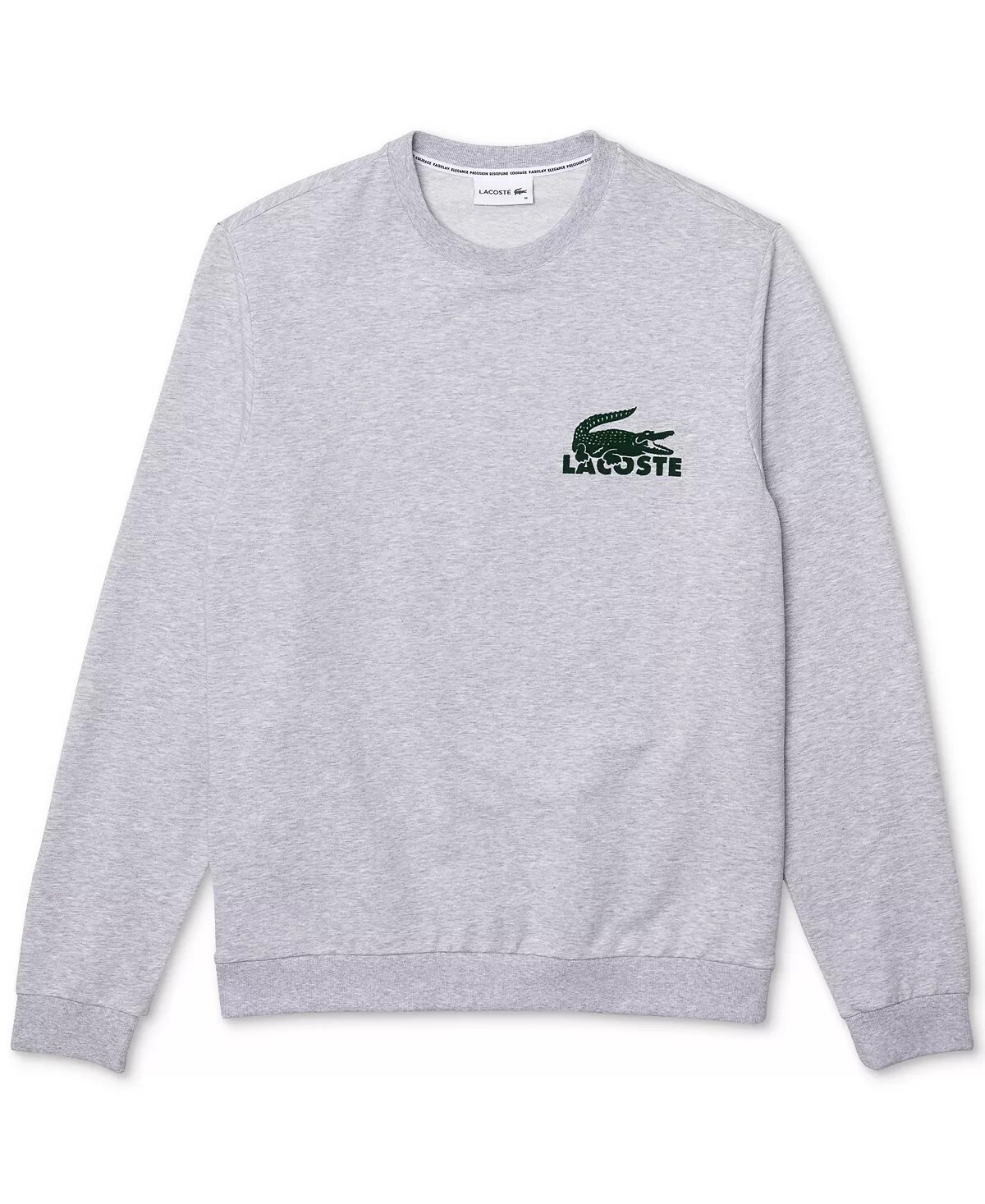 Lacoste Big Croc Logo Crew Neck Sweatshirt Lounge Pull Over Mens Size Large  Gray | eBay