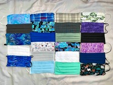 Face mask specialty fabric 100 cotton washable with filter pocket and nose wire