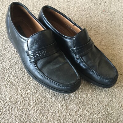 Florsheim Mens Black‎ Leather Slip On Loafers Dress Shoes Comfortech Size 11.5 Launch Moc Toe Slip On Men main image 3