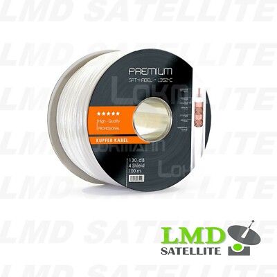 Koaxialkabel Lokmann 130dB Cu 4 schirm 100m weiß