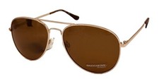 Gafas de sol Skechers para hombre metal aviador dorado, lentes marrones SE8095. 32N