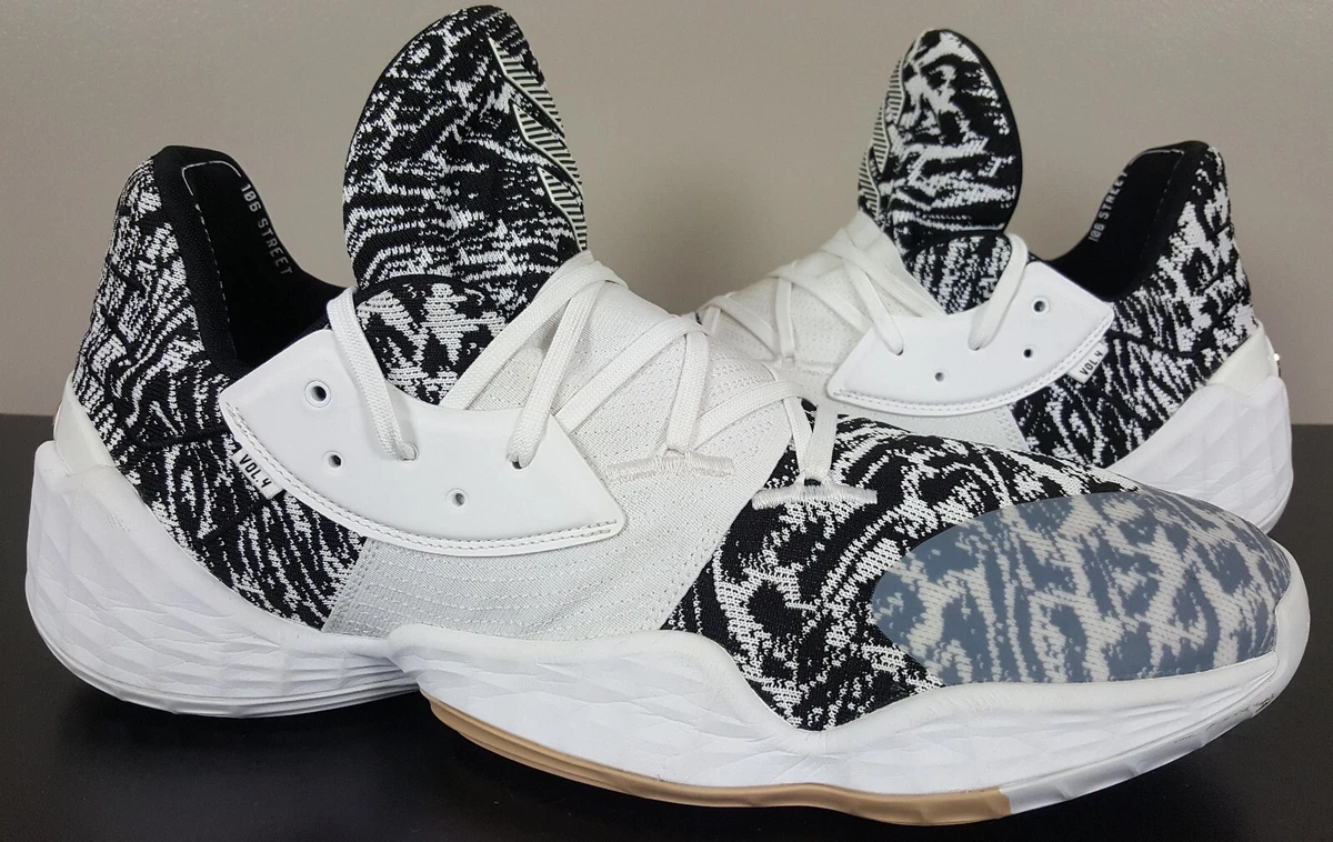 Black and white james harden shoes cheap
