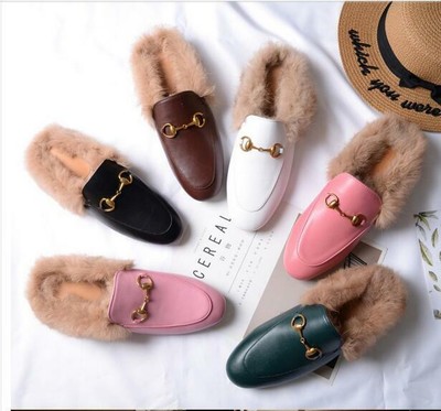 rabbit fur lined slippers