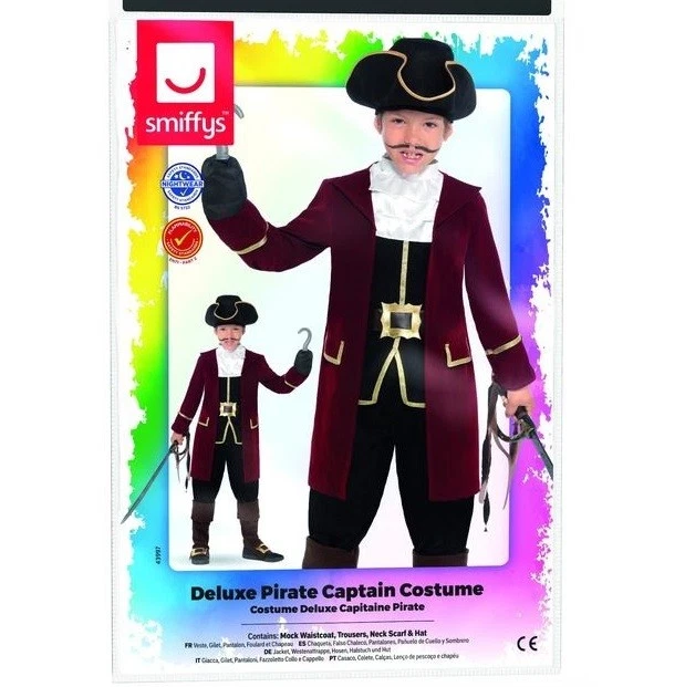Elegante Vestido Disfraz de Niños Lujo Pirata Capitán Traje de Smiffys Foto 2 de 4