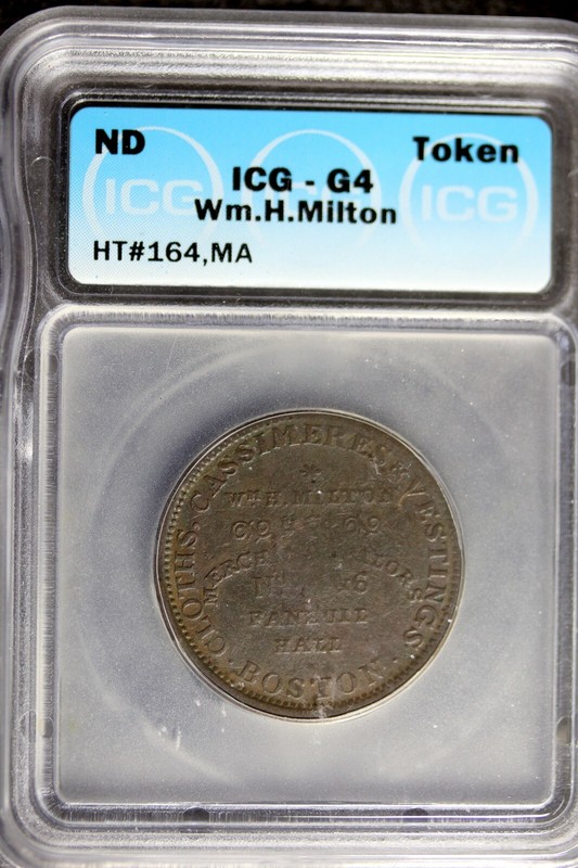 ND - ICG G4 WM.H.MILTON CIVIAL WAR TOKEN!!   #B23803