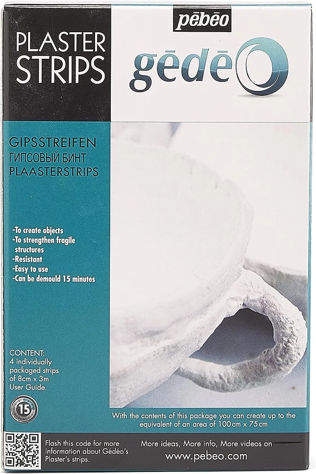 Pebeo Gedeo Gesso Bendaggio Strisce Modroc per Modellante Scultura 80cm X 3M - Immagine 2 di 3