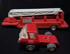 Vintage Tonka Fire Truck Ladder Trailer Pressed Steel 1970s Red White