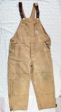 Vintage Carhartt R38 Double Knee Insulated Overalls Mens Sz 44x30 USA Made CLEAN